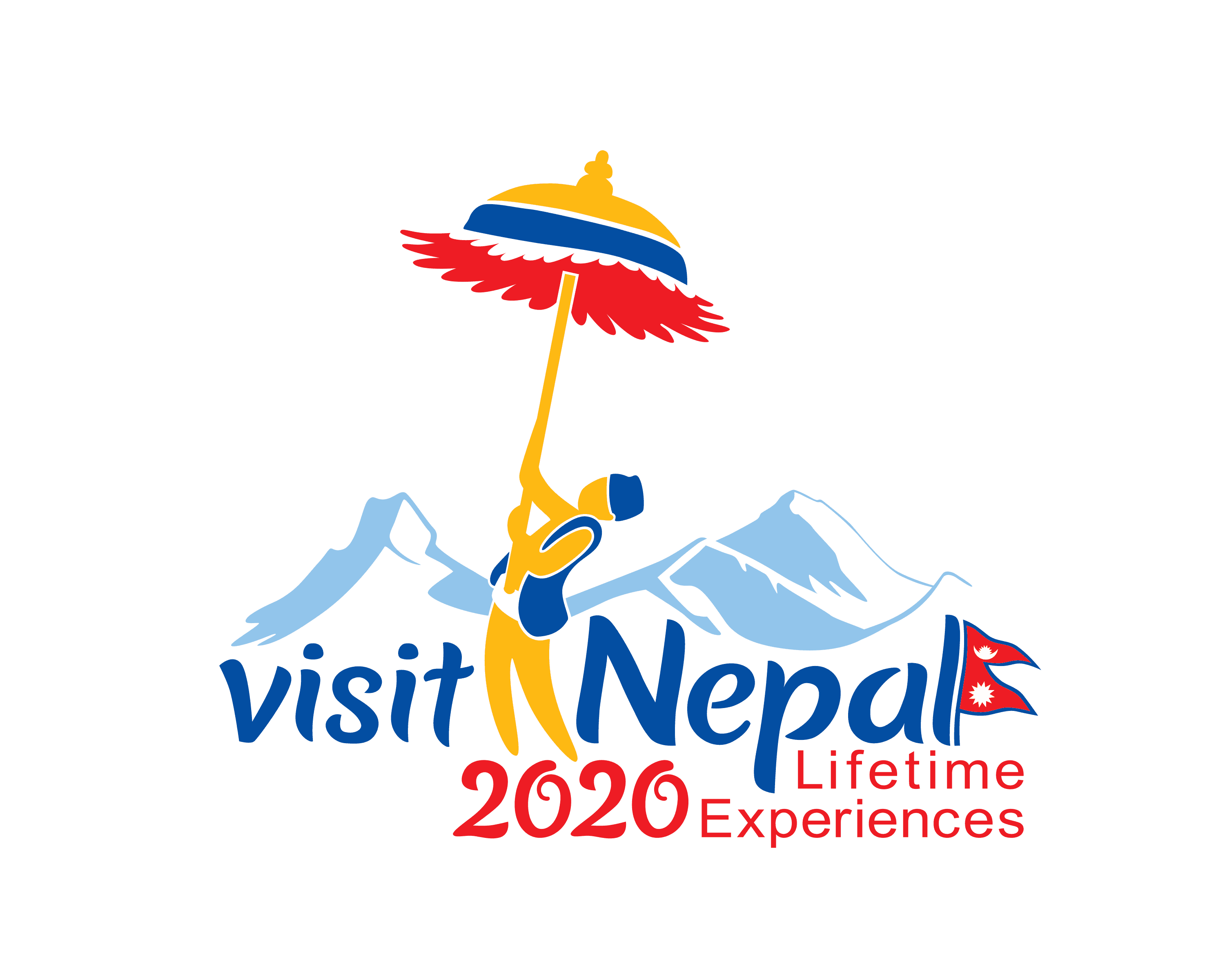 Visit Nepal 2020 - Official Logo in white Background